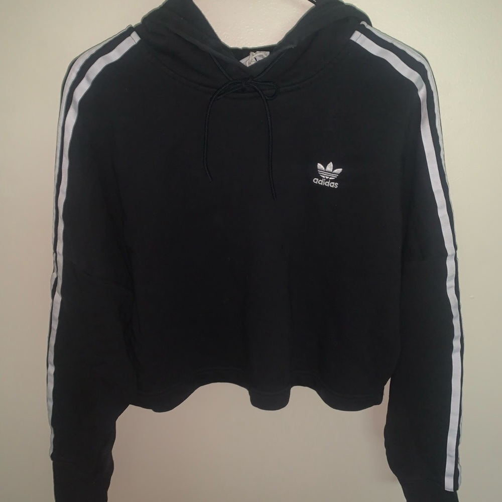 Black Adidas crop hoodie